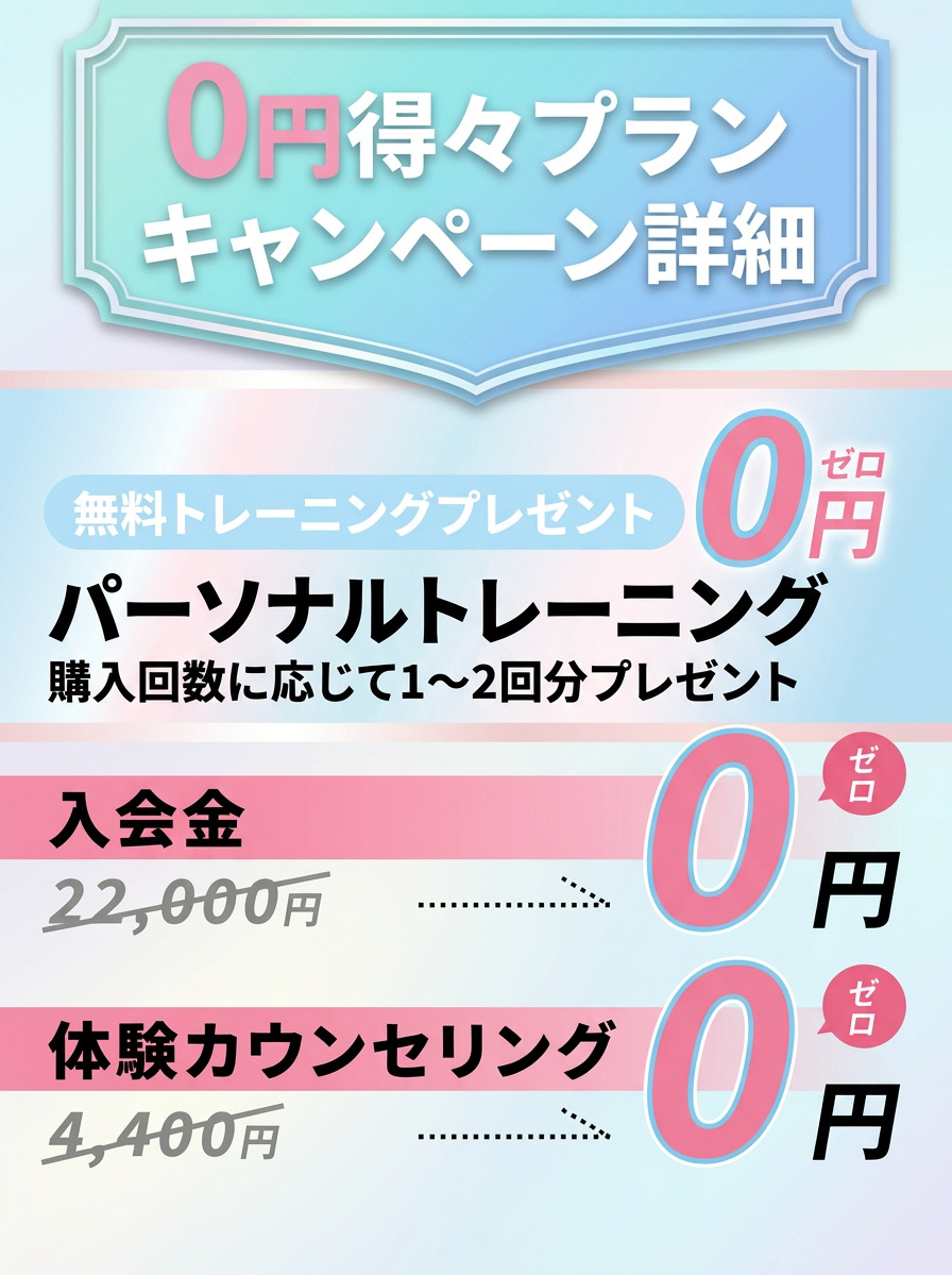 青梅市のパーソナルジムのキャンペーン詳細