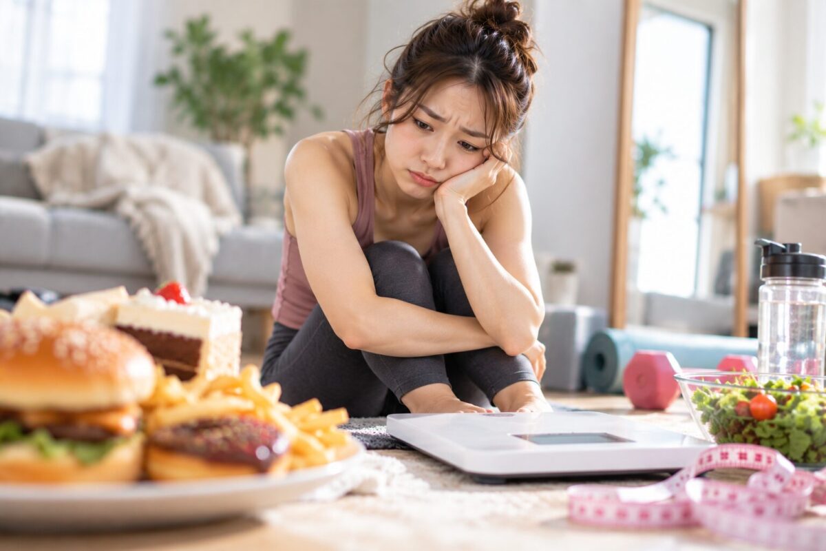 ダイエットに悩む女性の姿